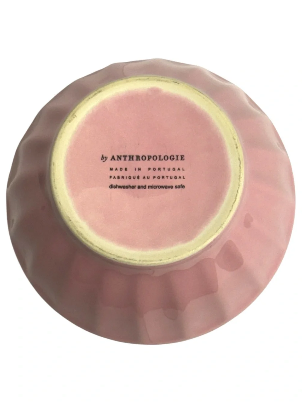 Anthropologie Pink Ceramic Latte Cereal Bowl